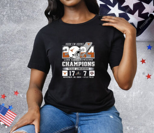 Hook Em Horns 2024 Lone Star Showdown Champions 17-7 Tee Shirt