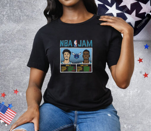 NBA Jam Hornets Ball and Miller Tee Shirt