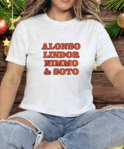 New York Mets Alonso Lindor Nimmo and Soto player name Tee Shirt