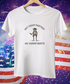 Not Today Partner My Tummy Hurts Cowboy Frog IBS Lactose Tee Shirt