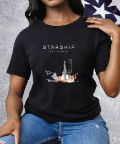 Space X Starship Test Launch Moon Mars Beyond 2025 Tee Shirt