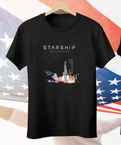 Space X Starship Test Launch Moon Mars Beyond 2025 Tee Shirt