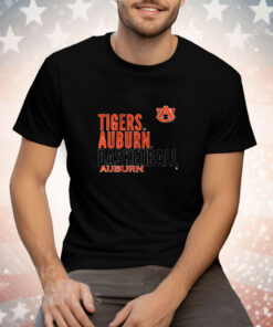 Auburn Basketball Text Logo Overlay Tee Shirt