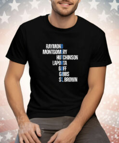 Raymond Montgomery Hutchinson Laporta Goff Gibbs St Brown Detroit Tee Shirt