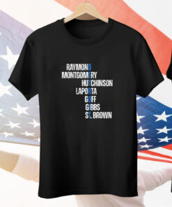 Raymond Montgomery Hutchinson Laporta Goff Gibbs St Brown Detroit Tee Shirt