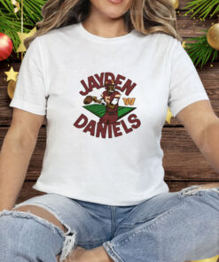 Washington Commanders Jayden Daniels Cartoon Tee Shirt