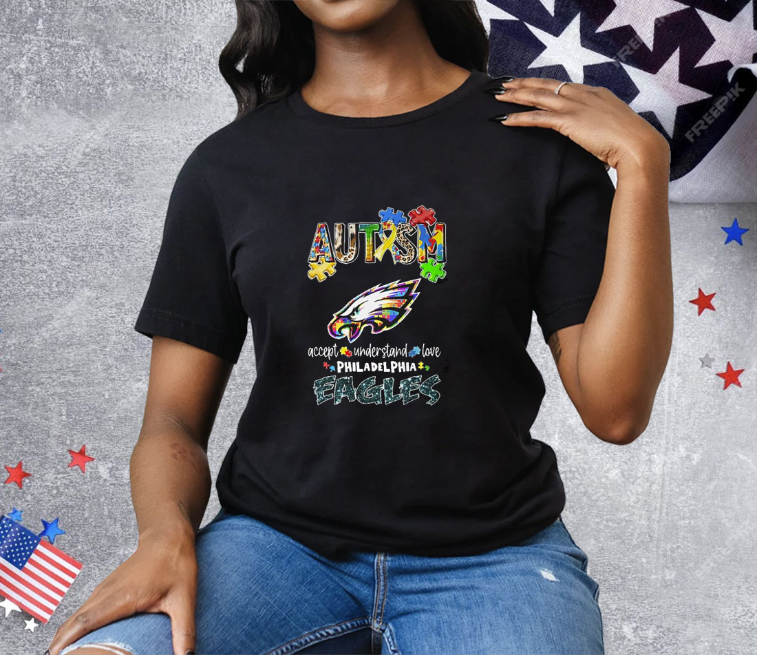 Autism Accept Understand Love Philadelphia Eagles Tee Shirt