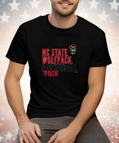 NC State Basketball Text Logo Overlay Tee Shirt