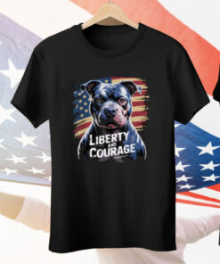 American Pitbull Terrier USA Flag Patriotic 4th of July Dog Tee Shirt