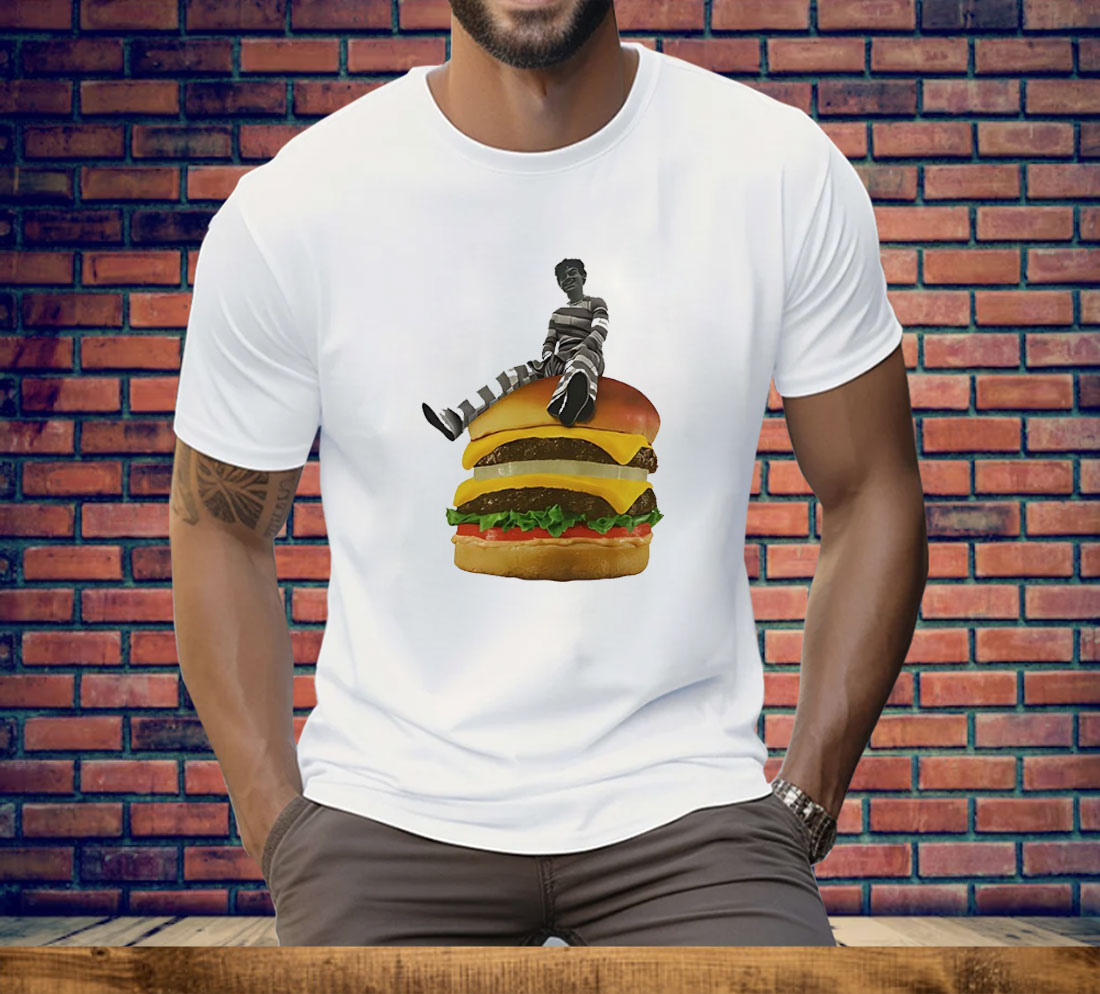 Burger Break Stripes On A Stack Tee Shirt
