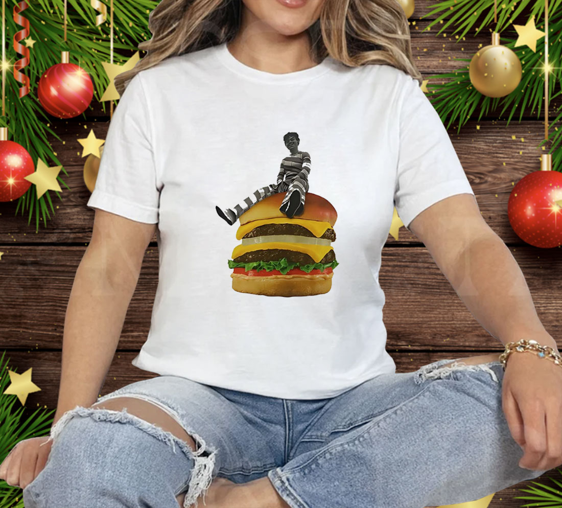 Burger Break Stripes On A Stack Tee Shirt