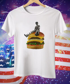 Burger Break Stripes On A Stack Tee Shirt