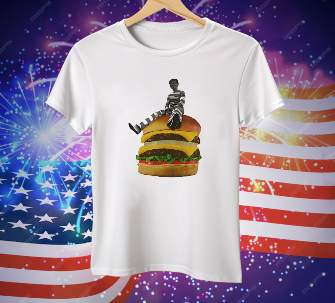 Burger Break Stripes On A Stack Tee Shirt