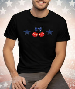 Cherry Bow with Stars Red White & Blue T-Shirt