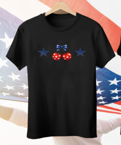 Cherry Bow with Stars Red White & Blue T-Shirt