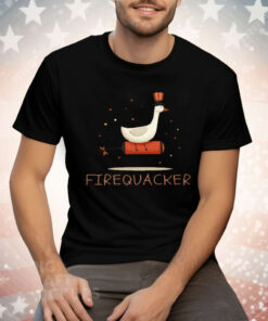 FireQuacker Goose on Firework Tee Shirt