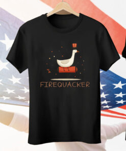 FireQuacker Goose on Firework Tee Shirt
