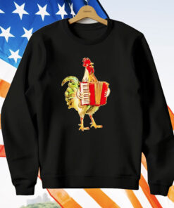 Accordion Playing Realistic Chicken illustration T-Shirt
