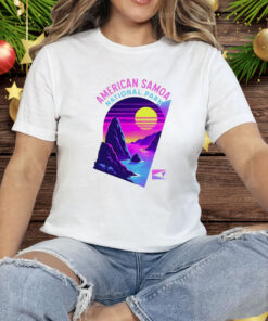 American Samoa Vaporwave Retro Sunset Tee Shirt