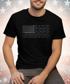 Barbed Wire American Flag USA Flag Tee Shirt