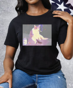 Cat Smoking Tee Shirt