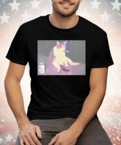Cat Smoking Tee Shirt