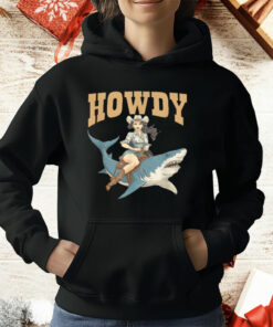 Cowgirl Riding Shark Rodeo T-Shirt