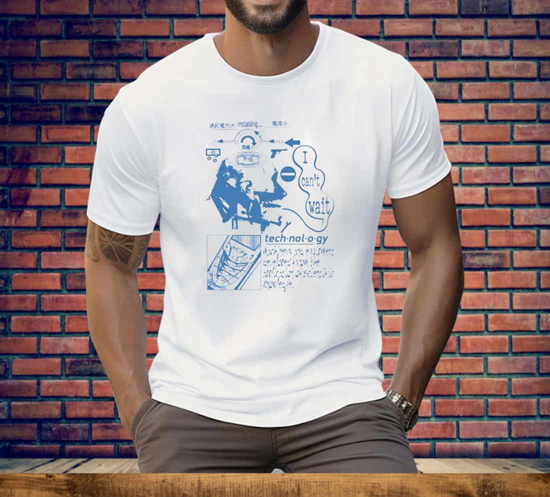 Retro Futuristic Technology Head Diagram Tee Shirt