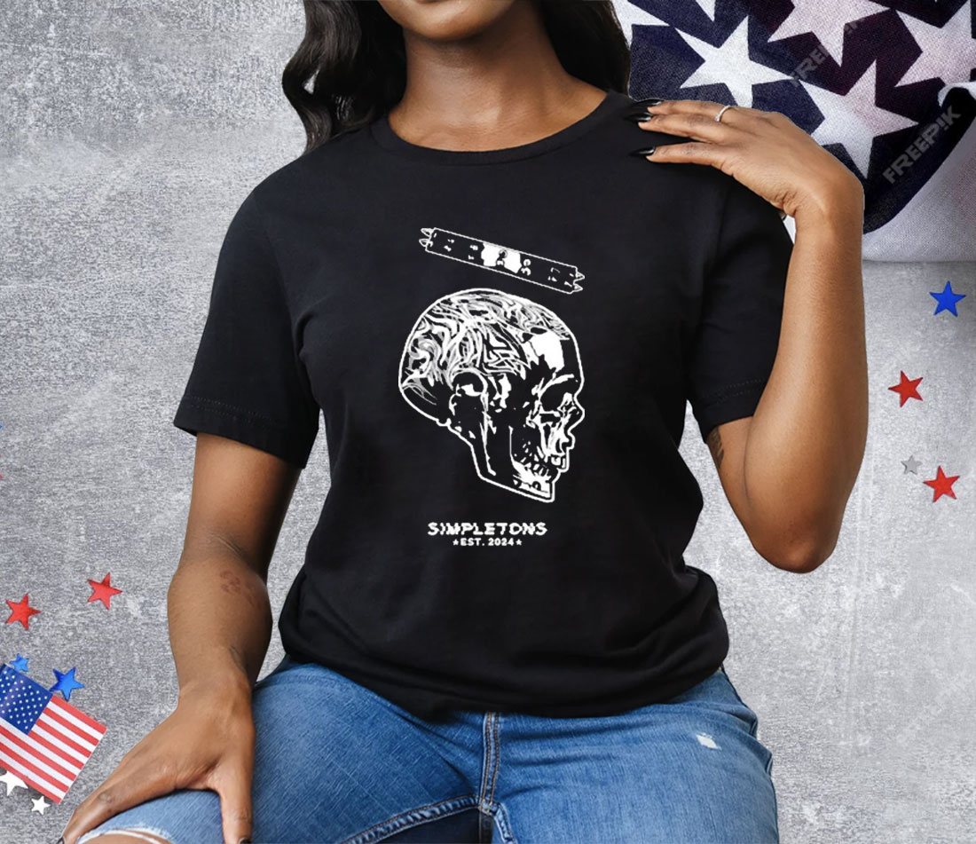 Simpletons Est 2024 Skull Tee Shirt