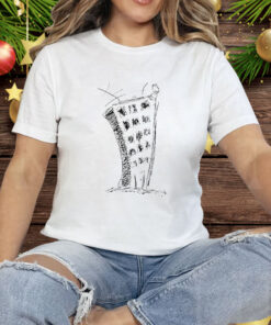 Whimsical Sketched Building With Cat T-Shirt