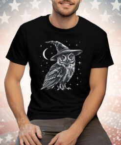 Wizard Owl Witchy Cottagecore Bird Lover Owl Halloween Tee Shirt