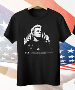 Billy Idol Flames Punk Quote Tee Shirt