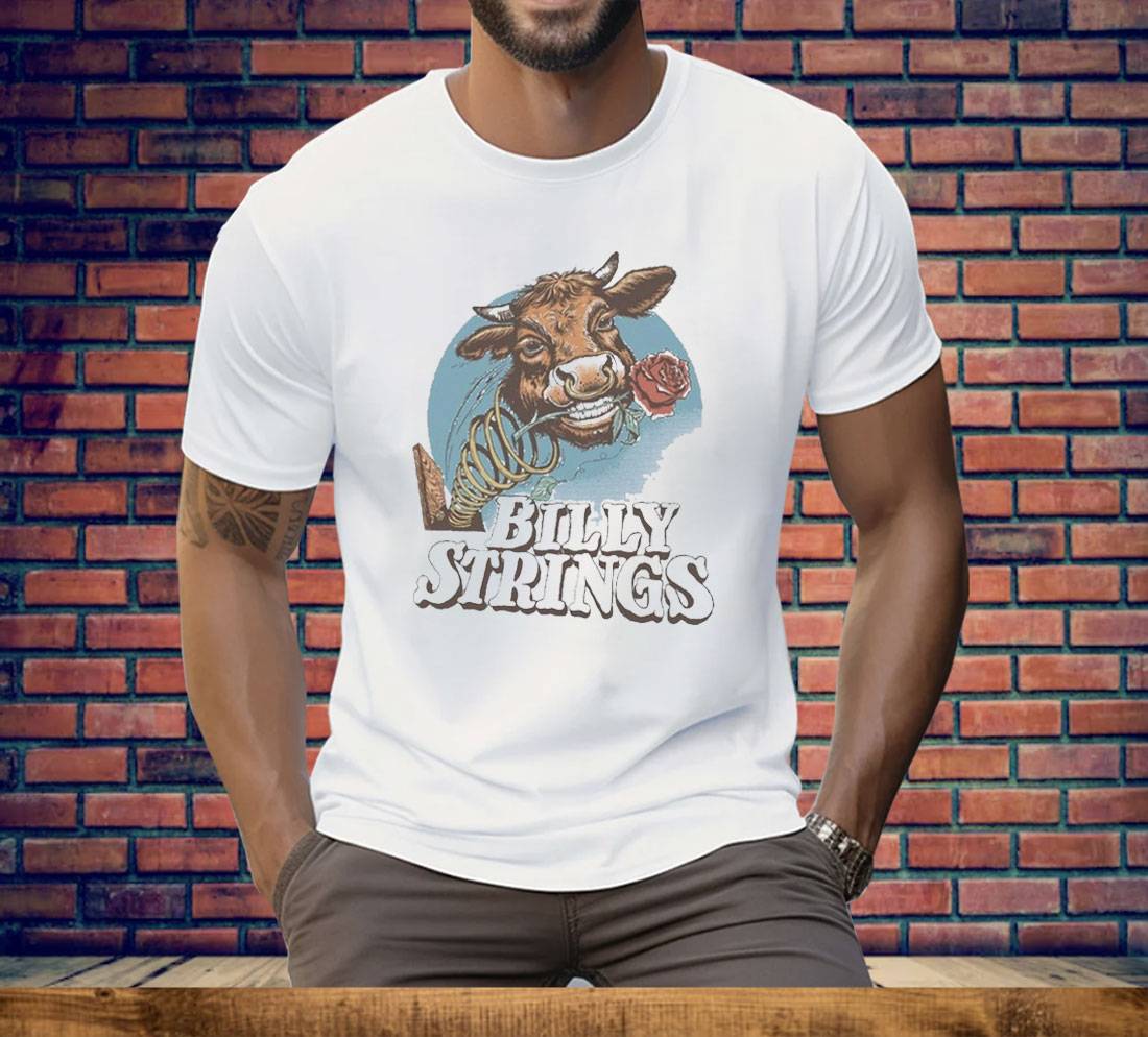 Billy Strings Summer Tour 2025 Cow Rose Tee Shirt