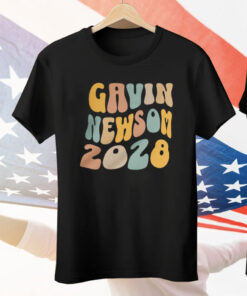Gavin Newsom 2028 Wavy Letters Tee Shirt