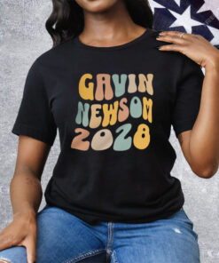 Gavin Newsom 2028 Wavy Letters Tee Shirt