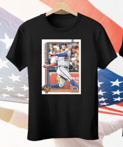 Juan Soto New York Mets Topps Baseball Card Player Tee Shirt