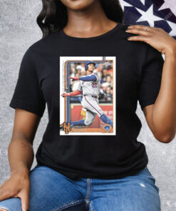 Juan Soto New York Mets Topps Baseball Card Player Tee Shirt