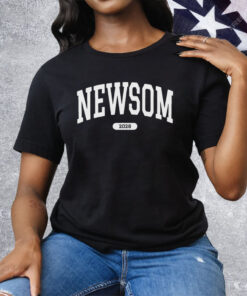 Newsom 2028 Collegiate Crewneck Tee Shirt