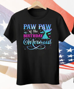 Paw Paw Of The Birthday Mermaid Tee Shirt