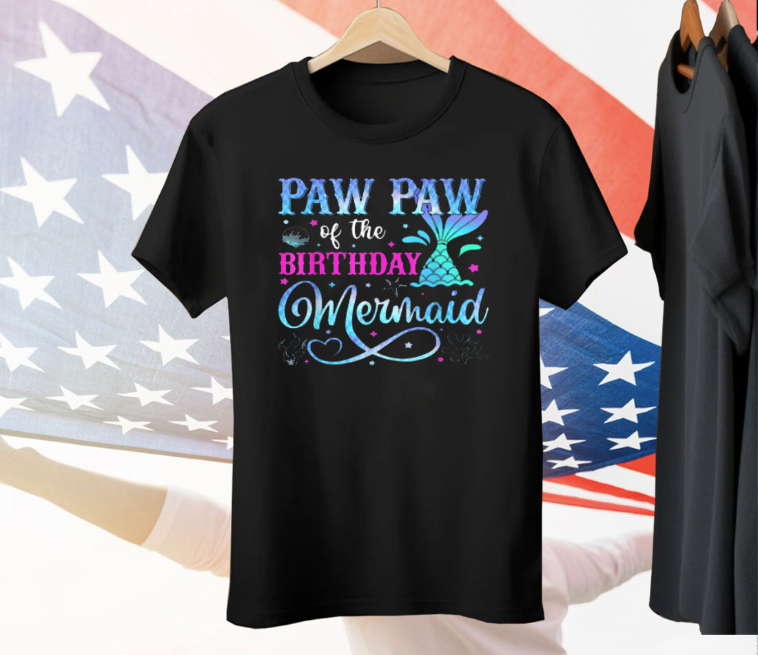 Paw Paw Of The Birthday Mermaid Tee Shirt