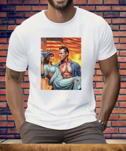 Statue Of Liberty Saved By Muscular Hero Tee Shirt