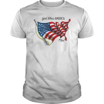 Betsy Ross Flag God Bless America T-Shirt Art by Gary Varvel